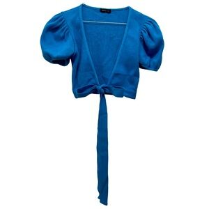 Puffed Sleeve Crop Cardigan